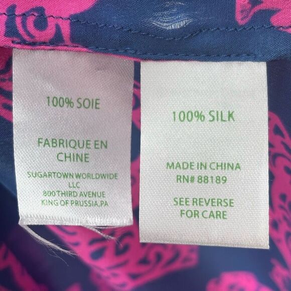 Lilly Pulitzer Palmetto Tank Top Pack Your Trunk Elephant Print Pink/Blue Small - Picture 10 of 10